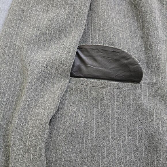 Ann Taylor Women 10P Gray Pinstriped Button Up Notch Suit Blazer - Picture 5 of 11